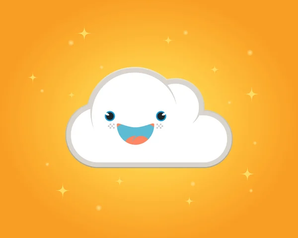 Happy smiling cloud character. — Stock Vector