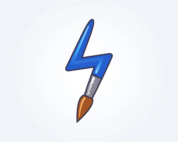 Brush with lightning. Vector icon. — Stock Vector