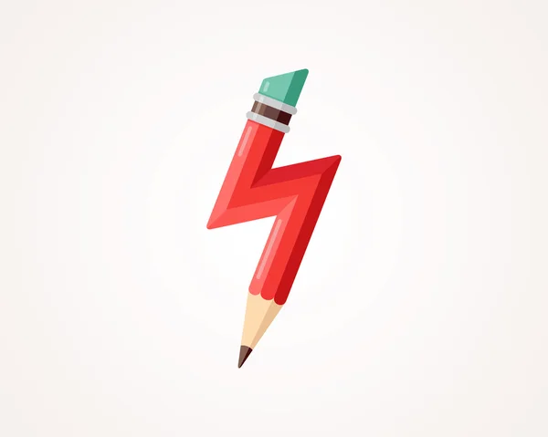 Pencil with lightning. Vector illustration. — Stock Vector