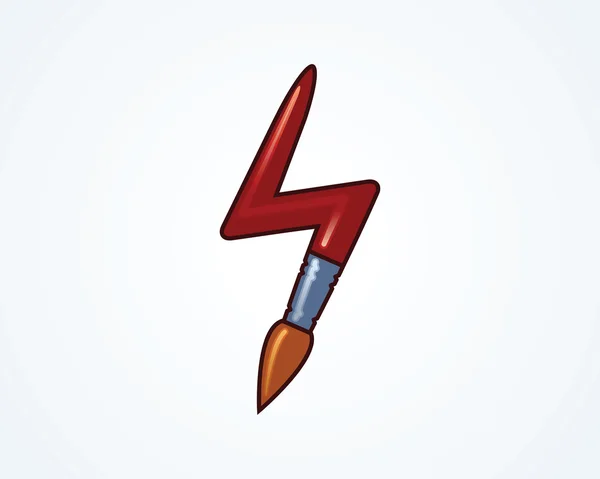 Brush with lightning. Vector icon. — Stock Vector