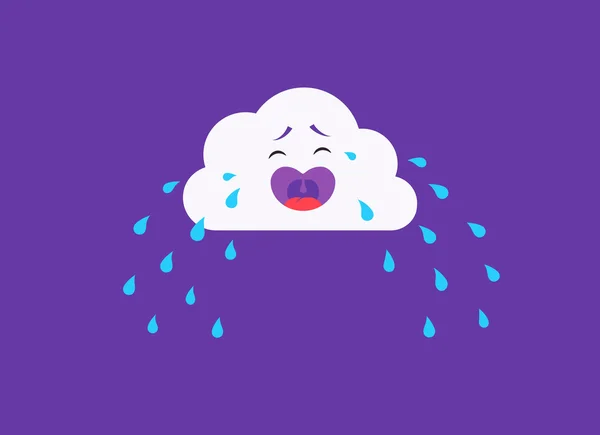 Huilen wolk doodle. — Stockvector