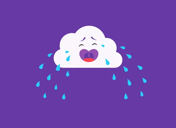 Weeping cloud doodle. — Stock Vector