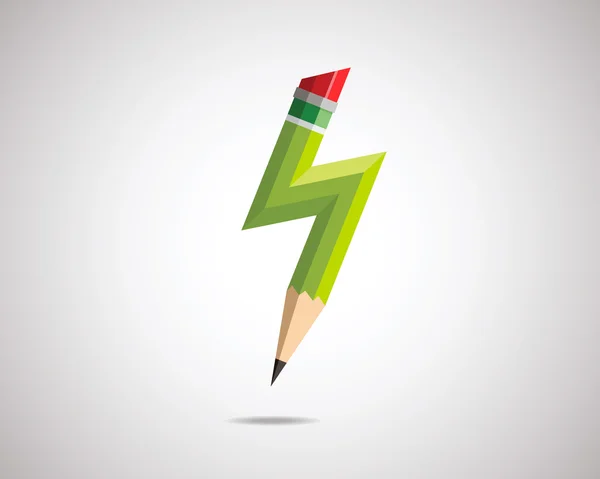 Bleistift mit Blitz. Vektorillustration. — Stockvektor