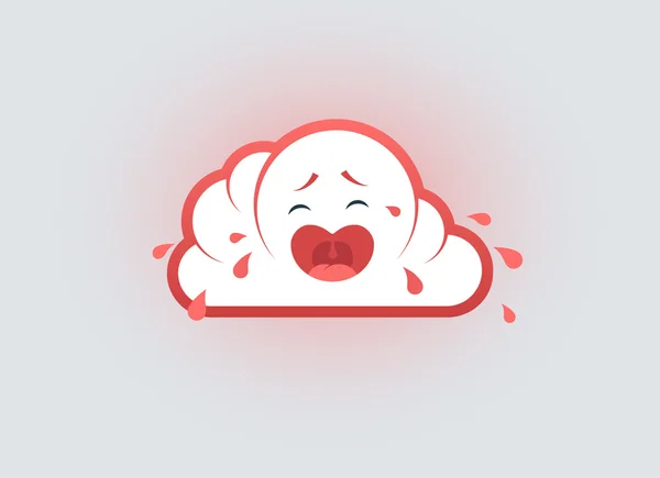 Gråtande cloud doodle. — Stock vektor