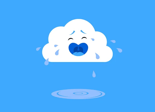 Weeping cloud doodle. — Stock Vector