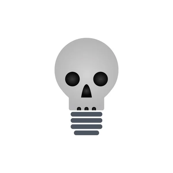 Vektor illustration av glödlampa med ansiktet av en skalle menande döda idé. — Stock vektor