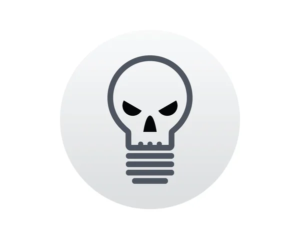 Vektor-Symbol der Glühbirne mit dem Gesicht eines Totenkopfes. — Stockvektor