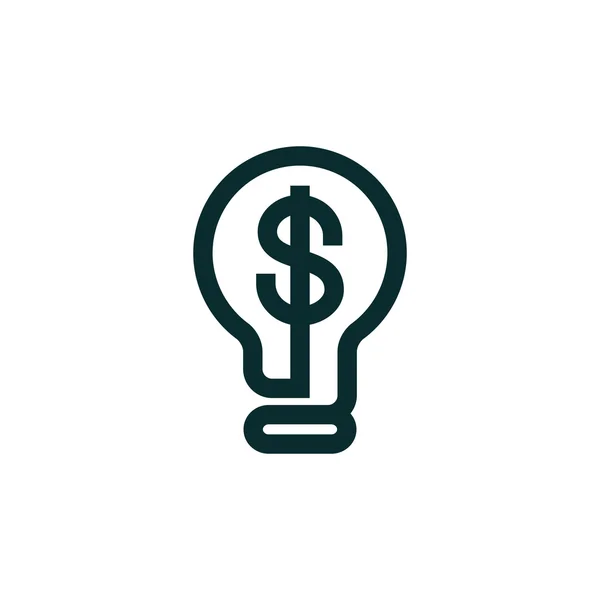 Geschäftskonzept Glühbirne mit Dollarsymbol. — Stockvektor