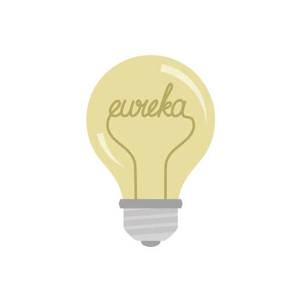 Glühbirnen-Symbol mit Eureka-Konzept. — Stockvektor