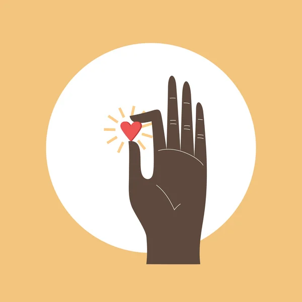 Hand giving love symbol. Vector icon. — Stock Vector