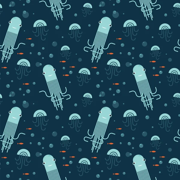 Ahtapot, Deniz anası ve kırmızı balıklar ile Seamless Modeli.