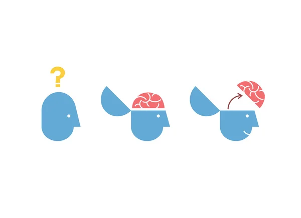 A pensar no conceito de cérebro. Ilustração vetorial . —  Vetores de Stock