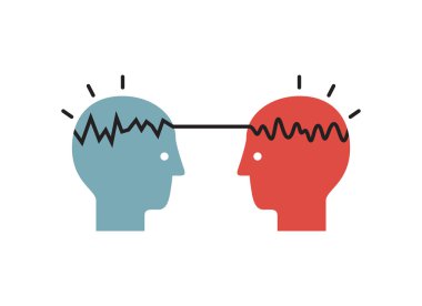 Way of thinking man and woman. clipart