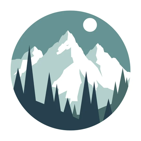 Montañas nevadas. — Vector de stock