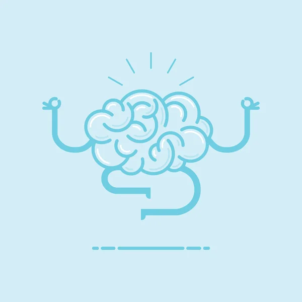 Illustration conceptuelle de la méditation et de la formation de votre cerveau . — Image vectorielle