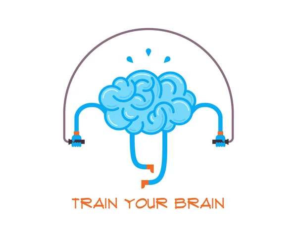 Entrena tu cerebro. Concepto creativo . — Vector de stock