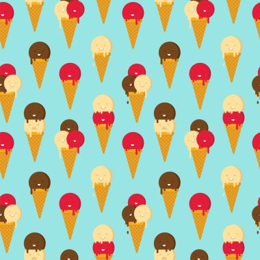 Dondurma karikatür seamless modeli konisi.