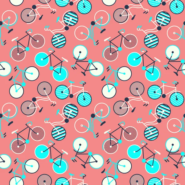 Patrón de bicicleta de colores sin costuras . — Vector de stock