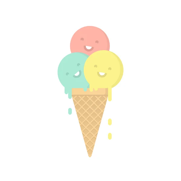 Cartoon ice cream. — Stock Vector