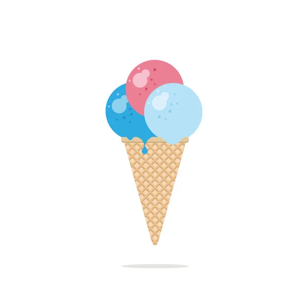 Ilustração vetorial de cone de sorvete . — Vetor de Stock