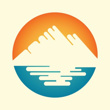 doğa manzara Icon - dağ ve deniz.