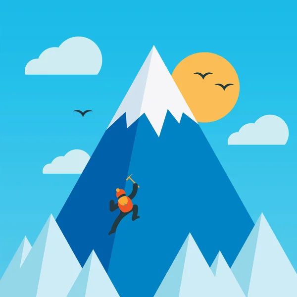 Mountain climber. Vector illustration. — Stock Vector