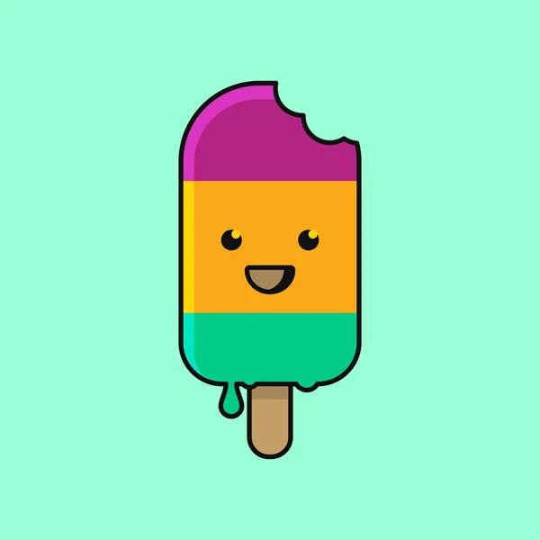 Ilustração de personagem de sorvete vetorial . — Vetor de Stock