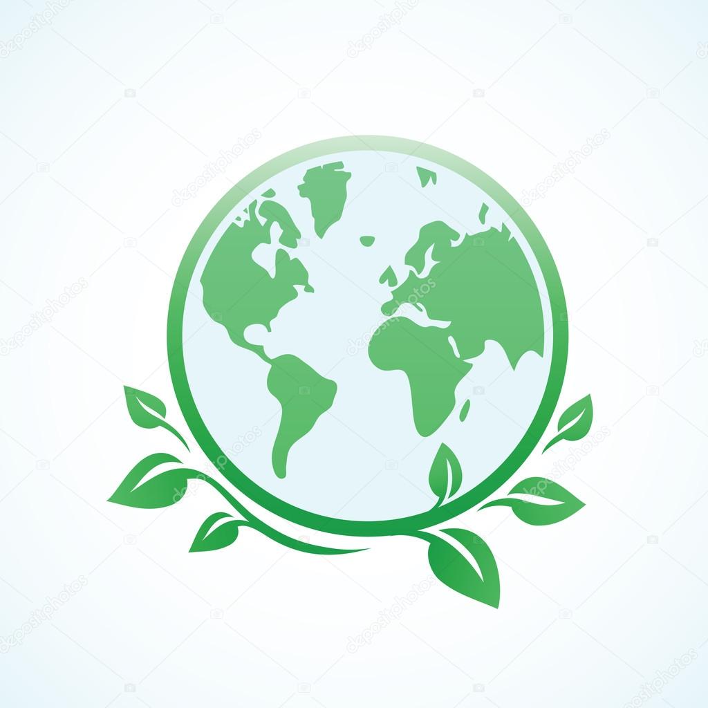 Earth and leaf icon.