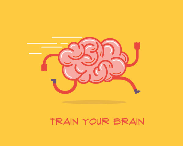 Train your brain. Creative concept.