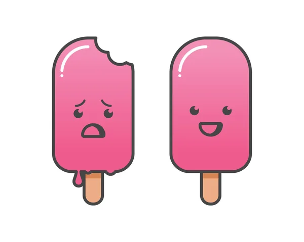 Crèmes glacées personnages de dessin animé . — Image vectorielle