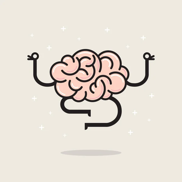 Ilustración conceptual de la meditación y el entrenamiento de su cerebro a través de la atención plena . — Vector de stock