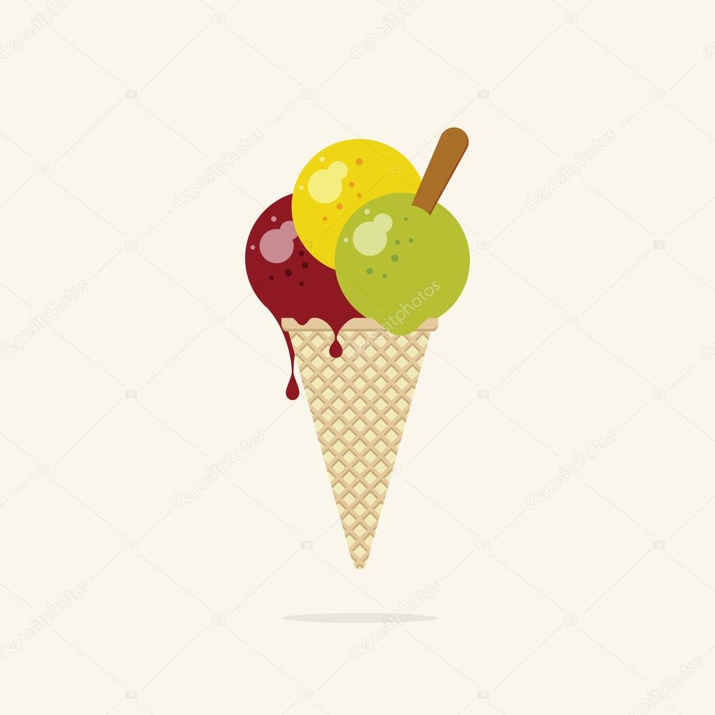 Illustration of ice cream cone.