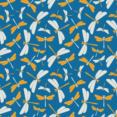 Seamless pattern with dragonflies. clipart