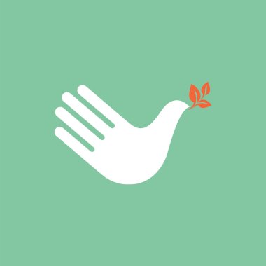Hand as dove of peace.