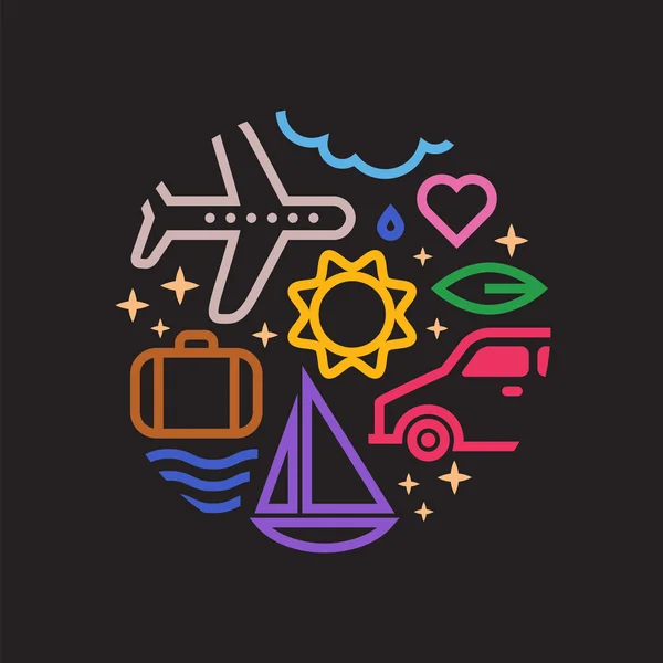 Voyage et tourisme illustration créative . — Image vectorielle