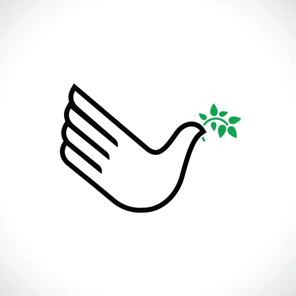 El barış güvercini olarak. Yaratıcı simgesi.
