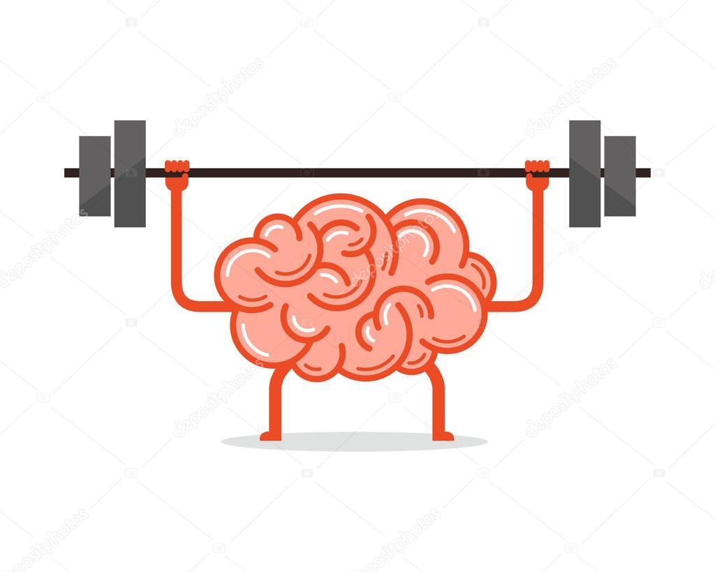 Train your brain. Vector illustration.