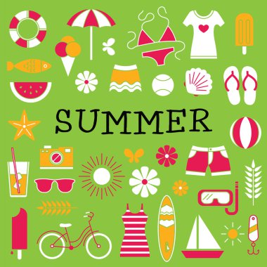 Stilize renkli arka plan ile yaz kutsal kişilerin resmi.