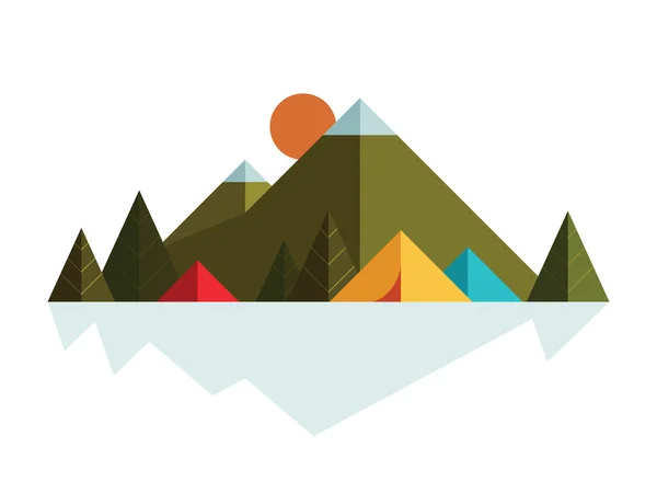 Camping in the mountains. — Stock Vector