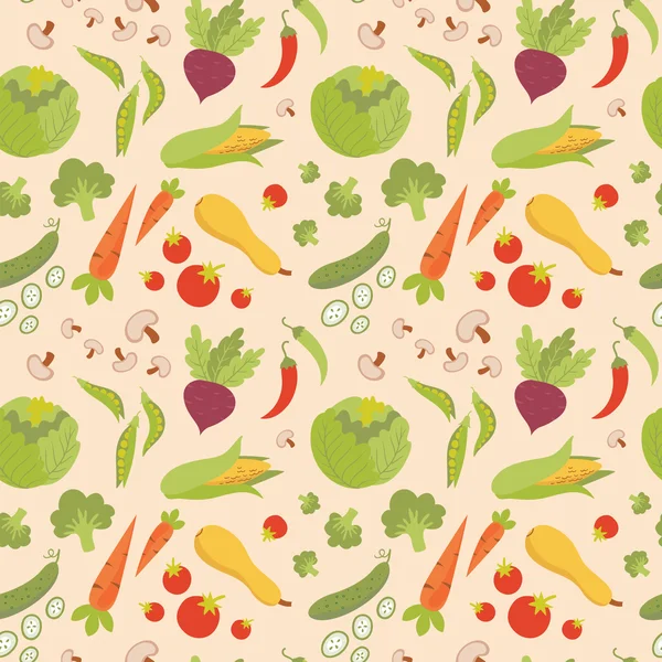 Seamless vegetable pattern. — Stock Vector