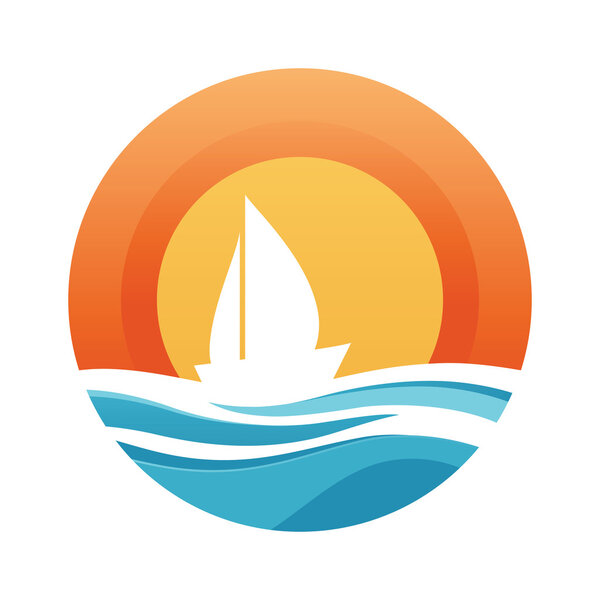 Парусник, солнце и волны
.