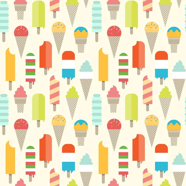 シームレスなアイスクリームのパターン. — ストックベクタ