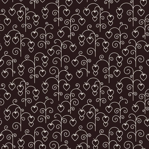 Abstract seamless pattern with hearts and curls. — Stock Vector