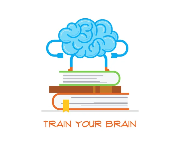 Conceptual illustration of training your brain. — Stock Vector