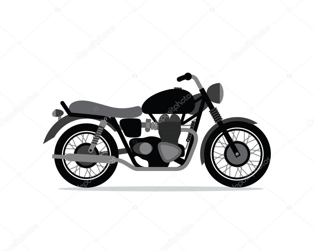 Motorbike. Monochrome vector illustration.