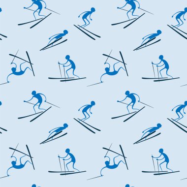 Vektör kayakçı ile seamless modeli.