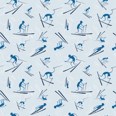 Vektör kayakçı ile seamless modeli.