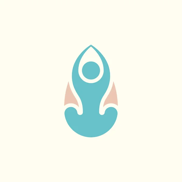 Stiliserade mänskliga lotus yogaställning. Vektor icon. — Stock vektor