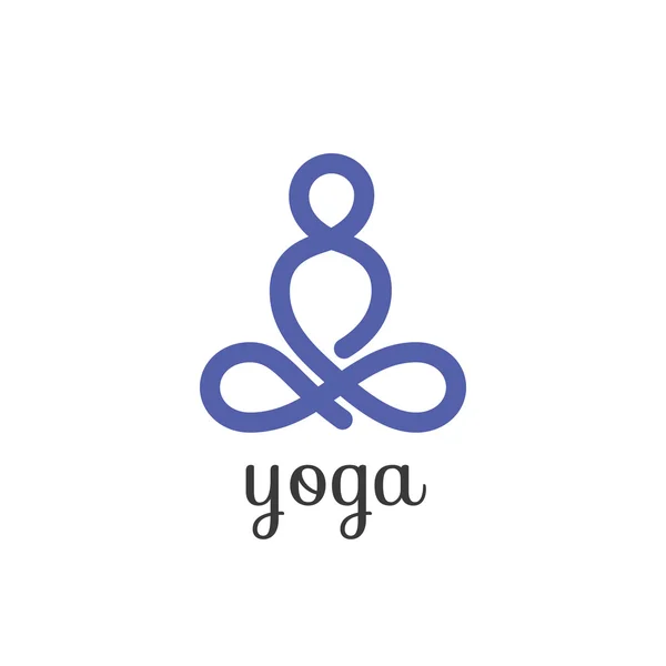 Yoga lotus pose, stylized vector icon. — Stock Vector