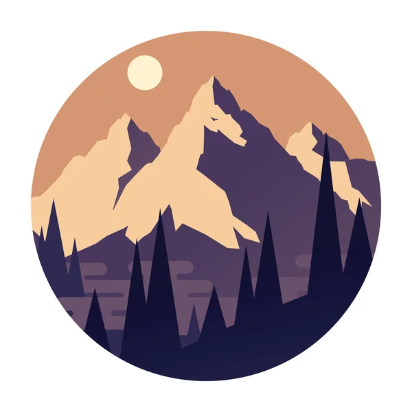 High mountains. Vector illustration. — Stock Vector